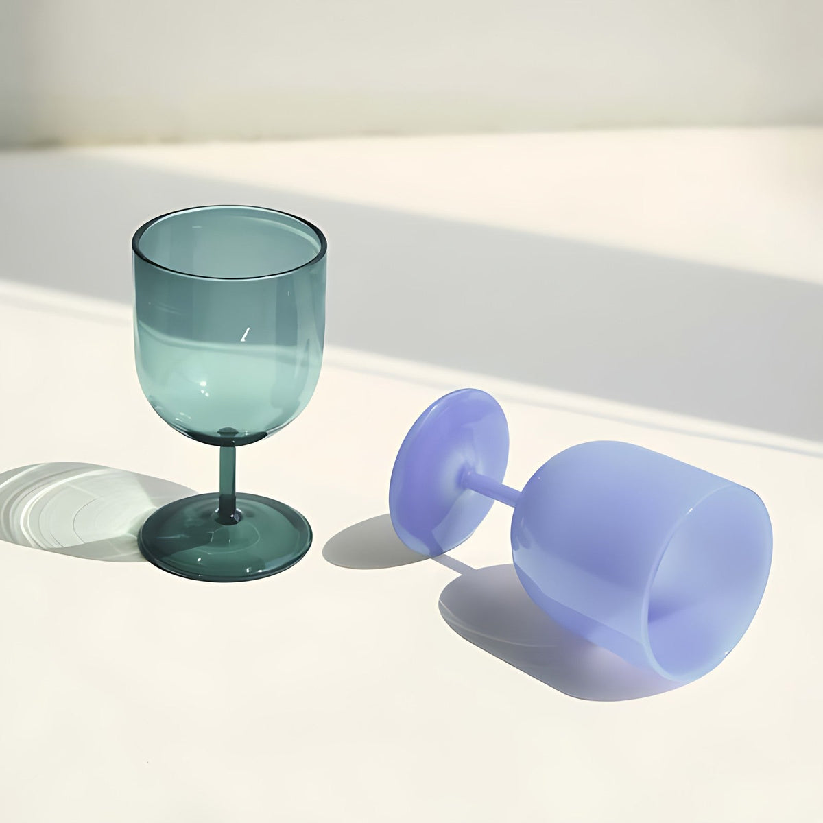 Piccola Verde Teal Glass Goblets by Kazuri, photo 4 of 4