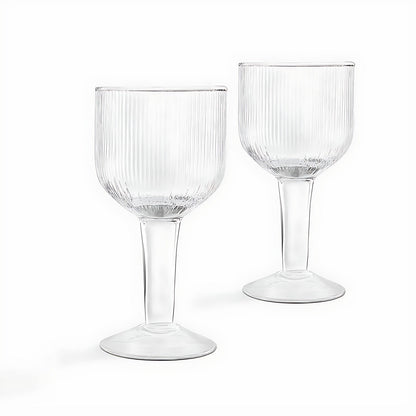 Puro Encanto Fluted Wine Glasses by Kazuri