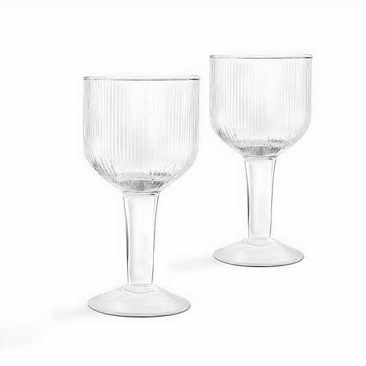 Puro Encanto Fluted Wine Glasses by Kazuri