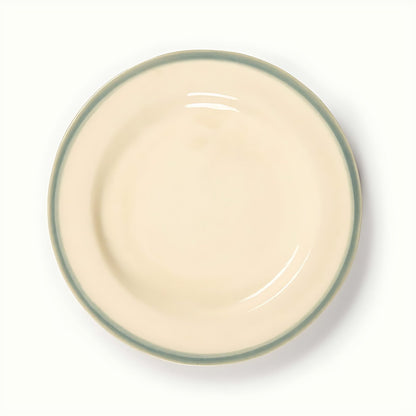 Reef Stoneware Tapas Plate with Sage Green Rim by Kazuri