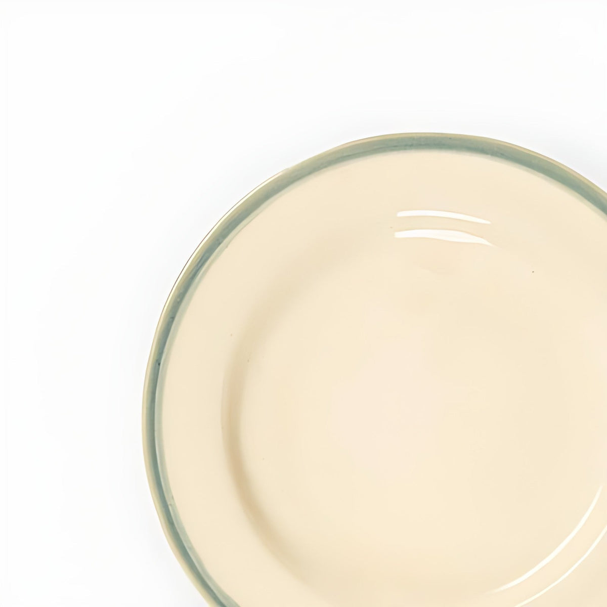 Reef Stoneware Tapas Plate with Sage Green Rim by Kazuri, photo 2 of 4