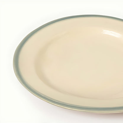 Reef Stoneware Tapas Plate with Sage Green Rim by Kazuri, photo 3 of 4
