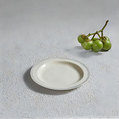Reef Stoneware Tapas Plate with Sage Green Rim by Kazuri, photo 4 of 4