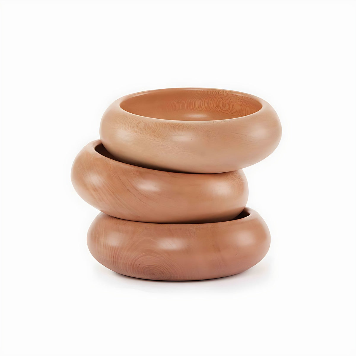 Ring Walnut Wood Stacking Bowls by Kazuri