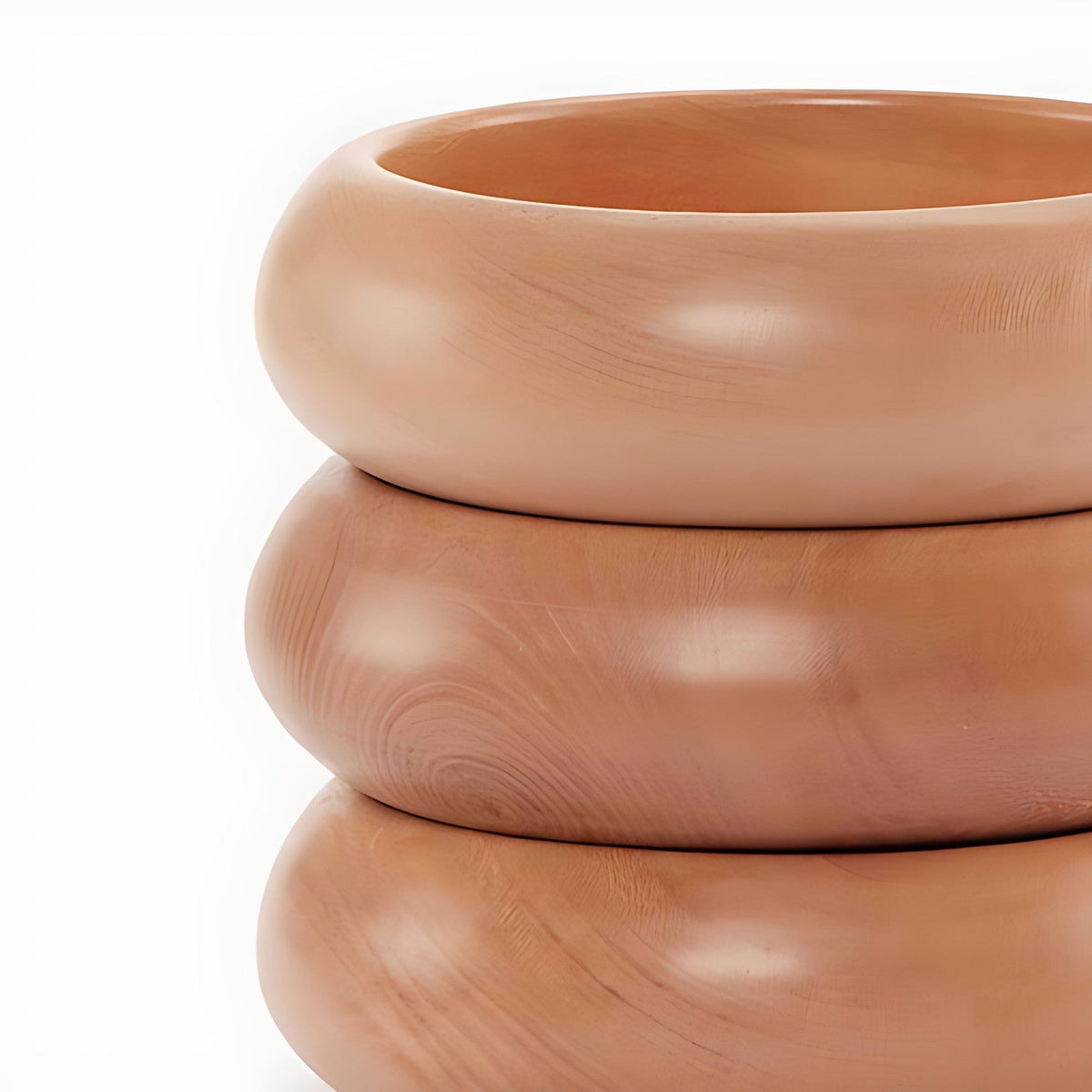 Ring Walnut Wood Stacking Bowls by Kazuri, photo 3 of 4