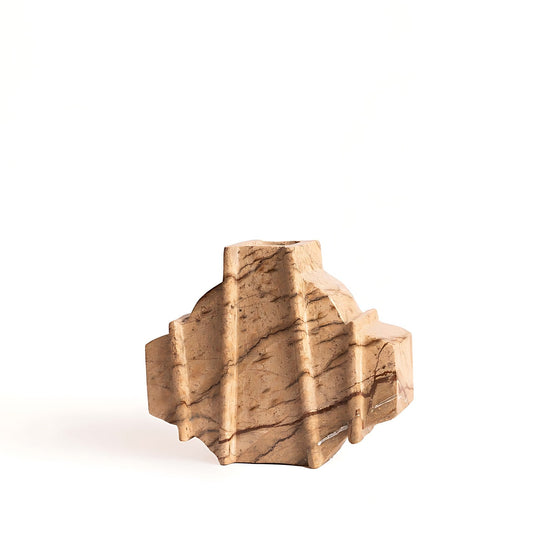 Ruh Brown Forest Stone Sculptural Vessel by Kazuri