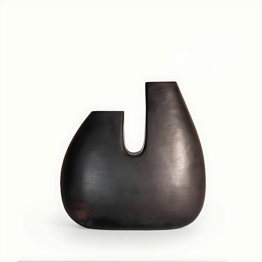 Sable Sculptural Serpentine Stone Vase by Kazuri