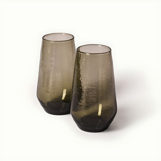 Salween Smoky Grey Glass Tumblers (Set of 2) by Kazuri