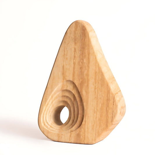 Sharira Teak Sandstone Sculptural Object by Kazuri