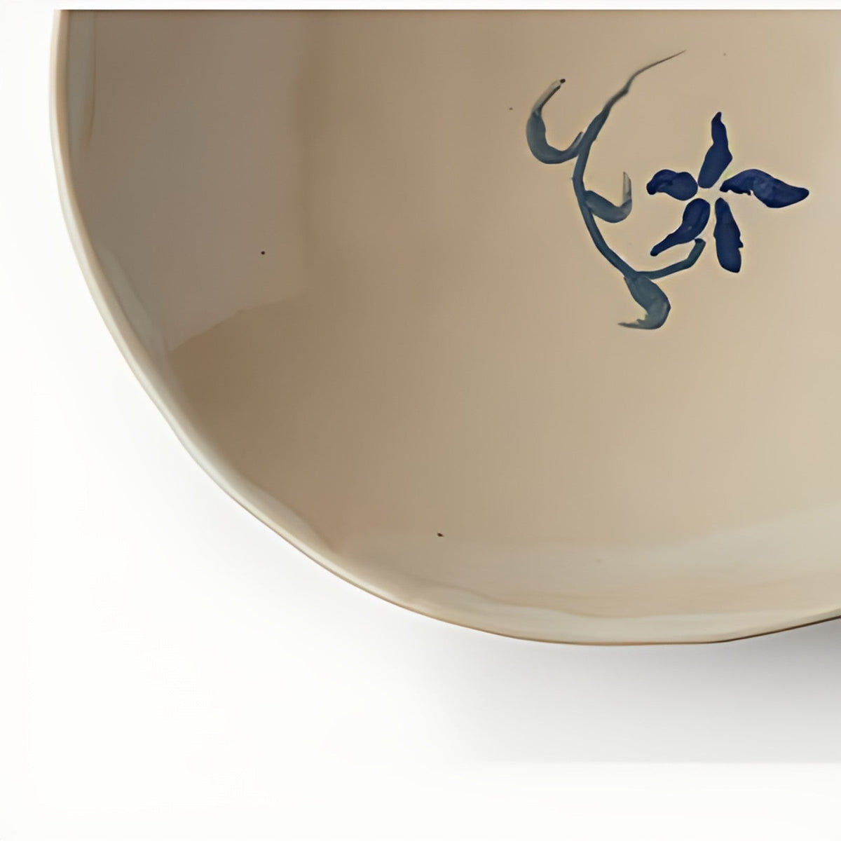 Soshin Organic Stoneware Serving Bowl with Blue Motif by Kazuri, photo 3 of 4
