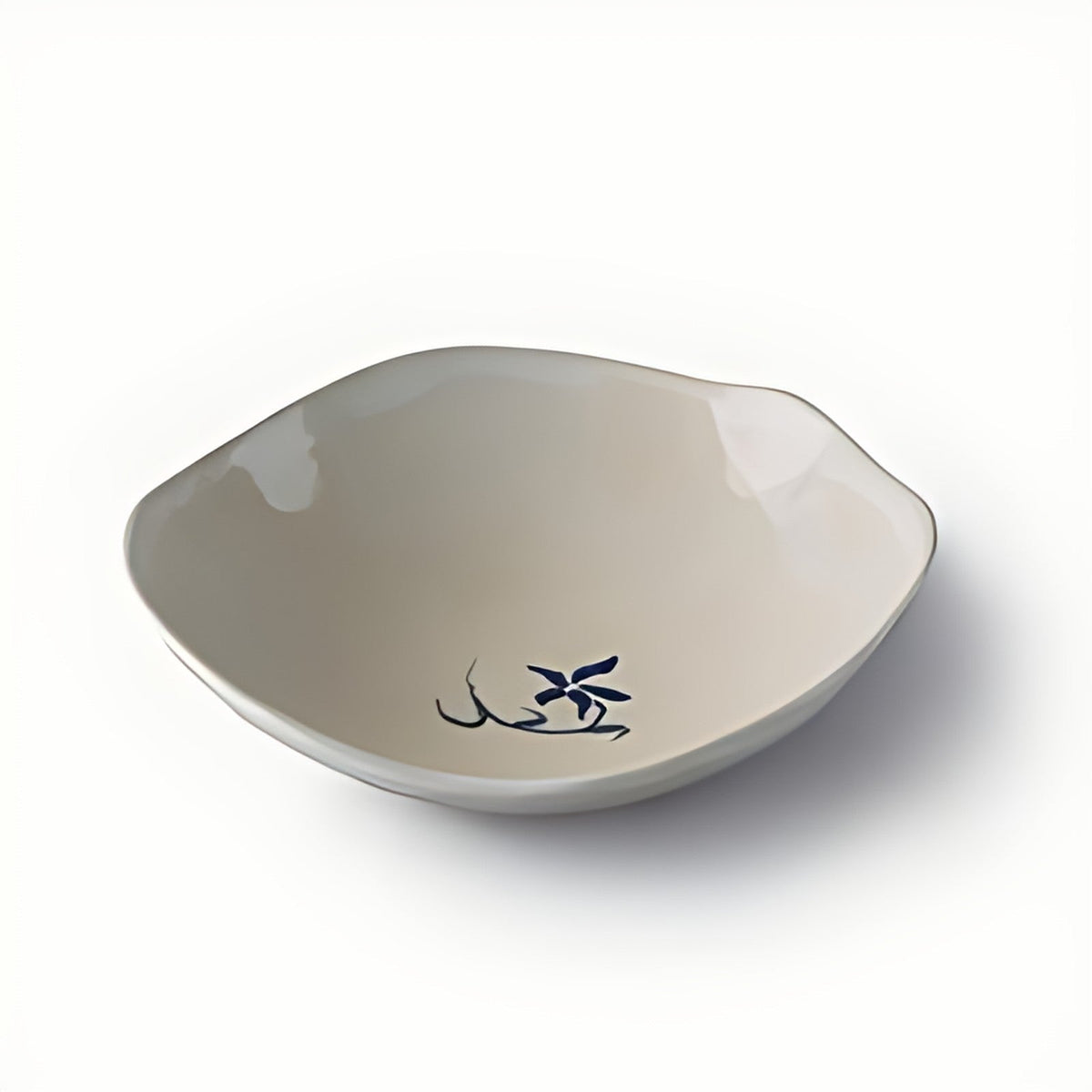 Soshin Organic Stoneware Serving Bowl with Blue Motif by Kazuri, photo 4 of 4