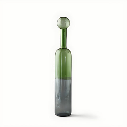 Suma Noir Two-Tone Glass Bottle with Stopper by Kazuri