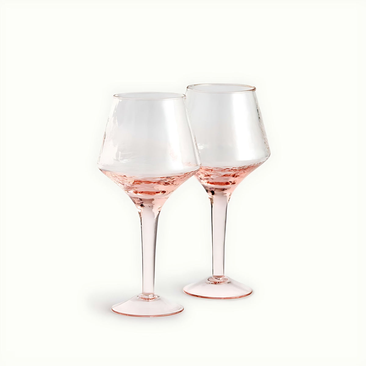 Vav Blush Pink Wine Glasses by Kazuri