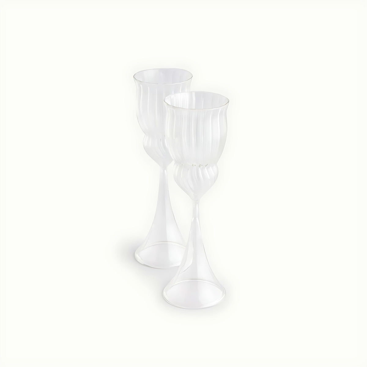 Victoria Clear Glass Champagne Flutes by Kazuri