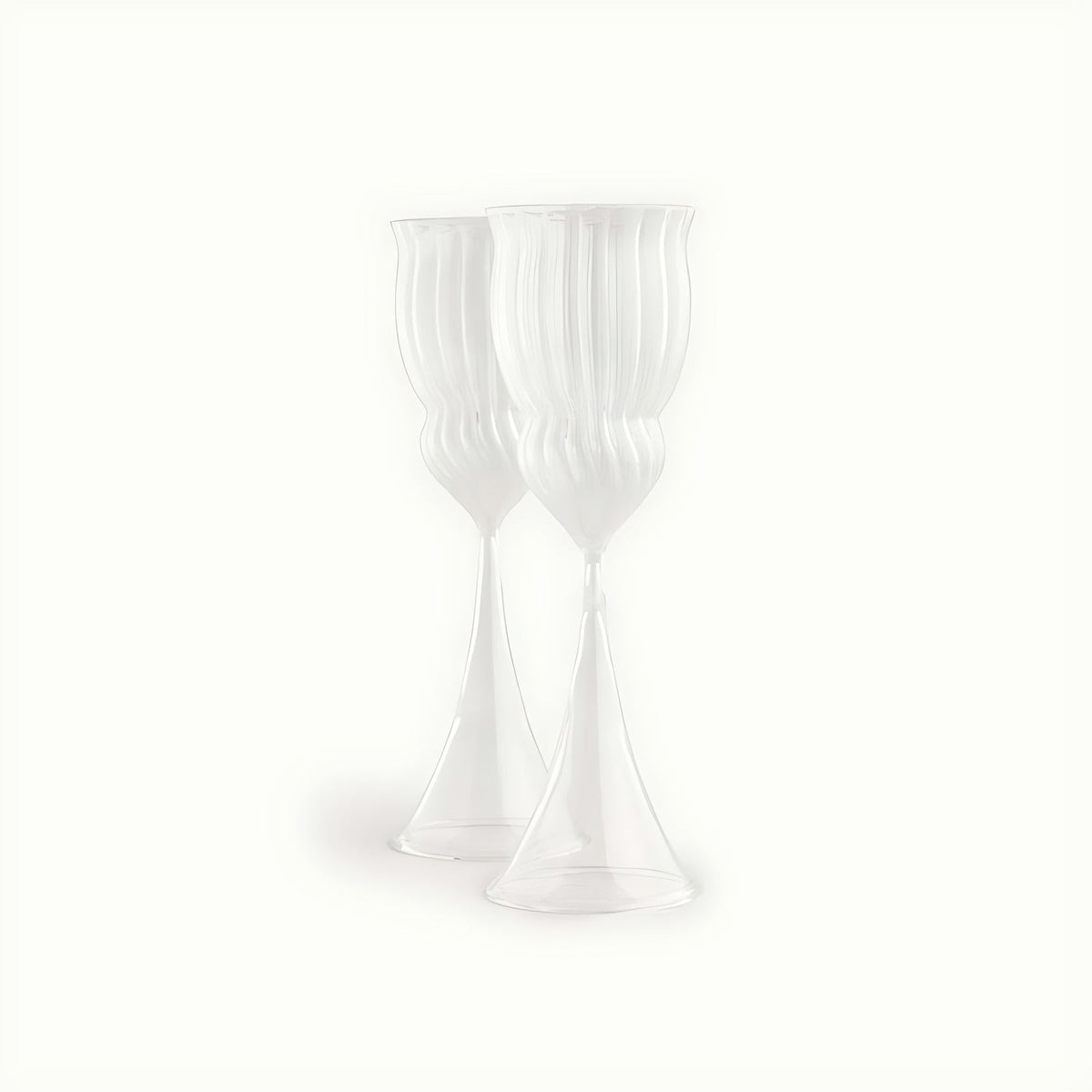 Victoria Clear Glass Champagne Flutes by Kazuri, photo 2 of 3