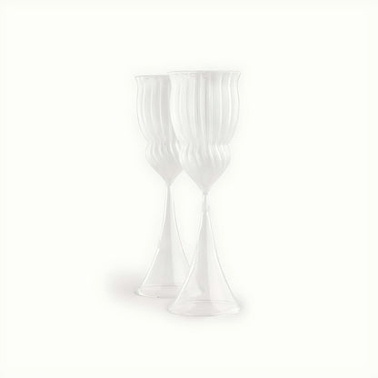 Victoria Clear Glass Champagne Flutes by Kazuri, photo 2 of 3