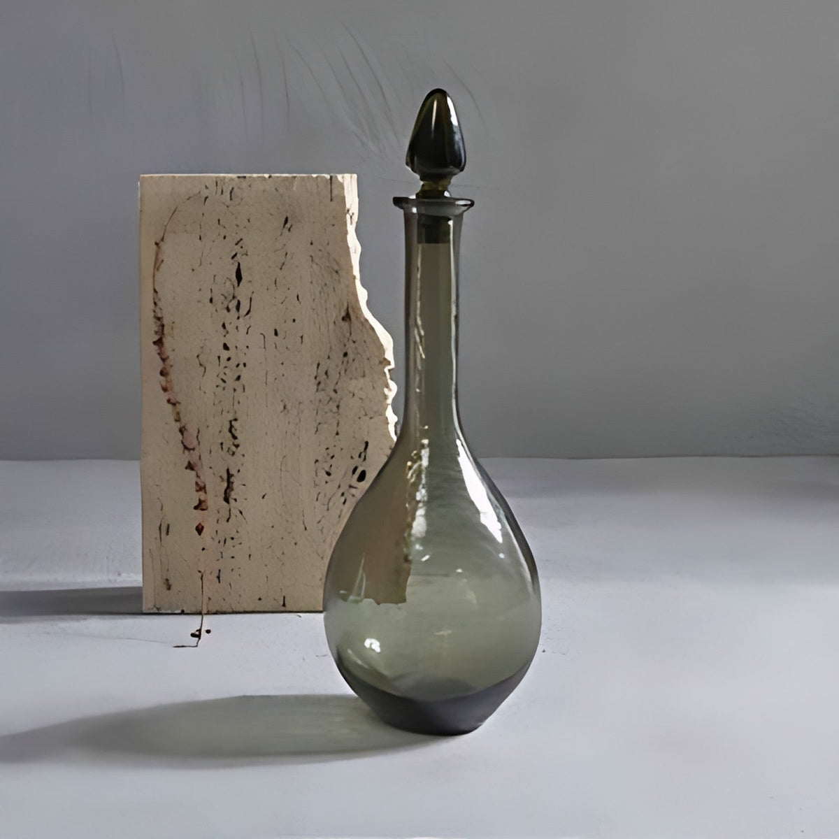 Victoria Smoky Olive Glass Decanter with Stopper by Kazuri, photo 4 of 4