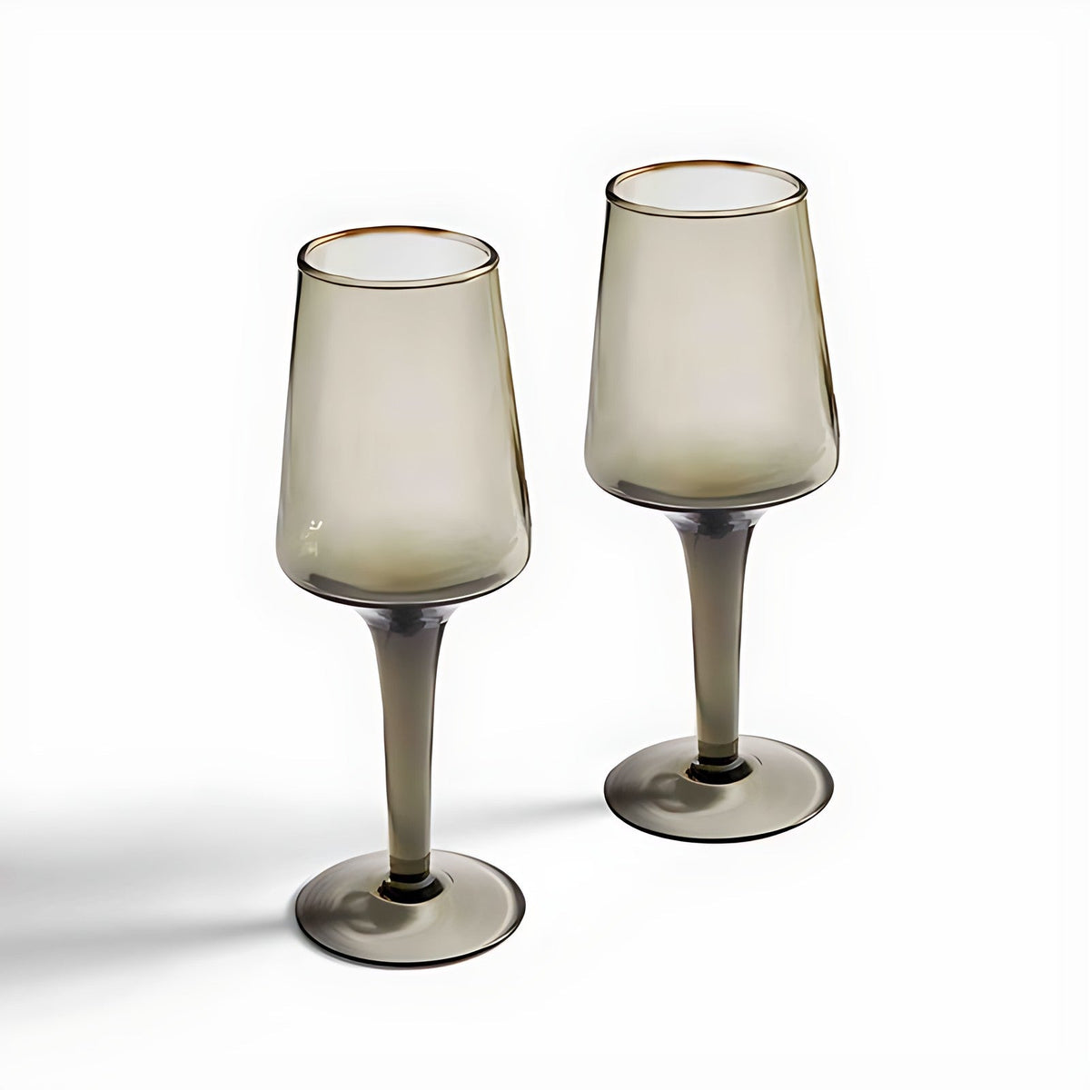 Victoria Smoky Grey Wine Glasses by Kazuri, photo 3 of 4