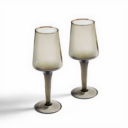 Victoria Smoky Grey Wine Glasses by Kazuri, photo 3 of 4