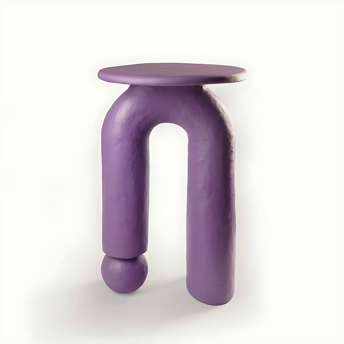 Violet Papier Mâché Sculptural End Table by Kazuri