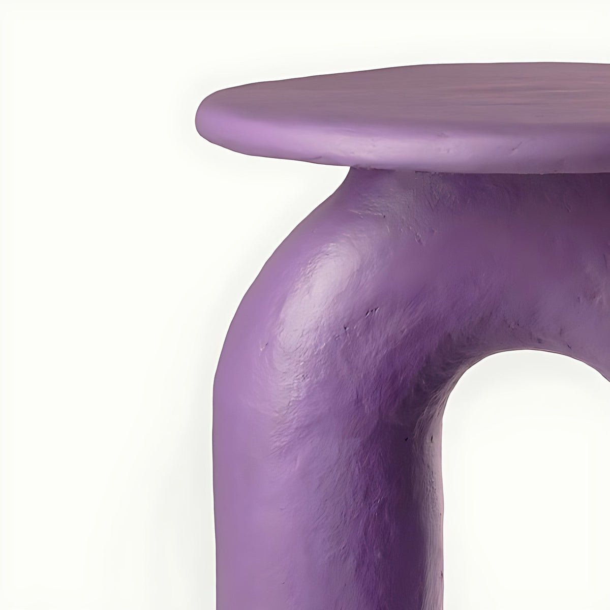 Violet Papier Mâché Sculptural End Table by Kazuri, photo 2 of 4