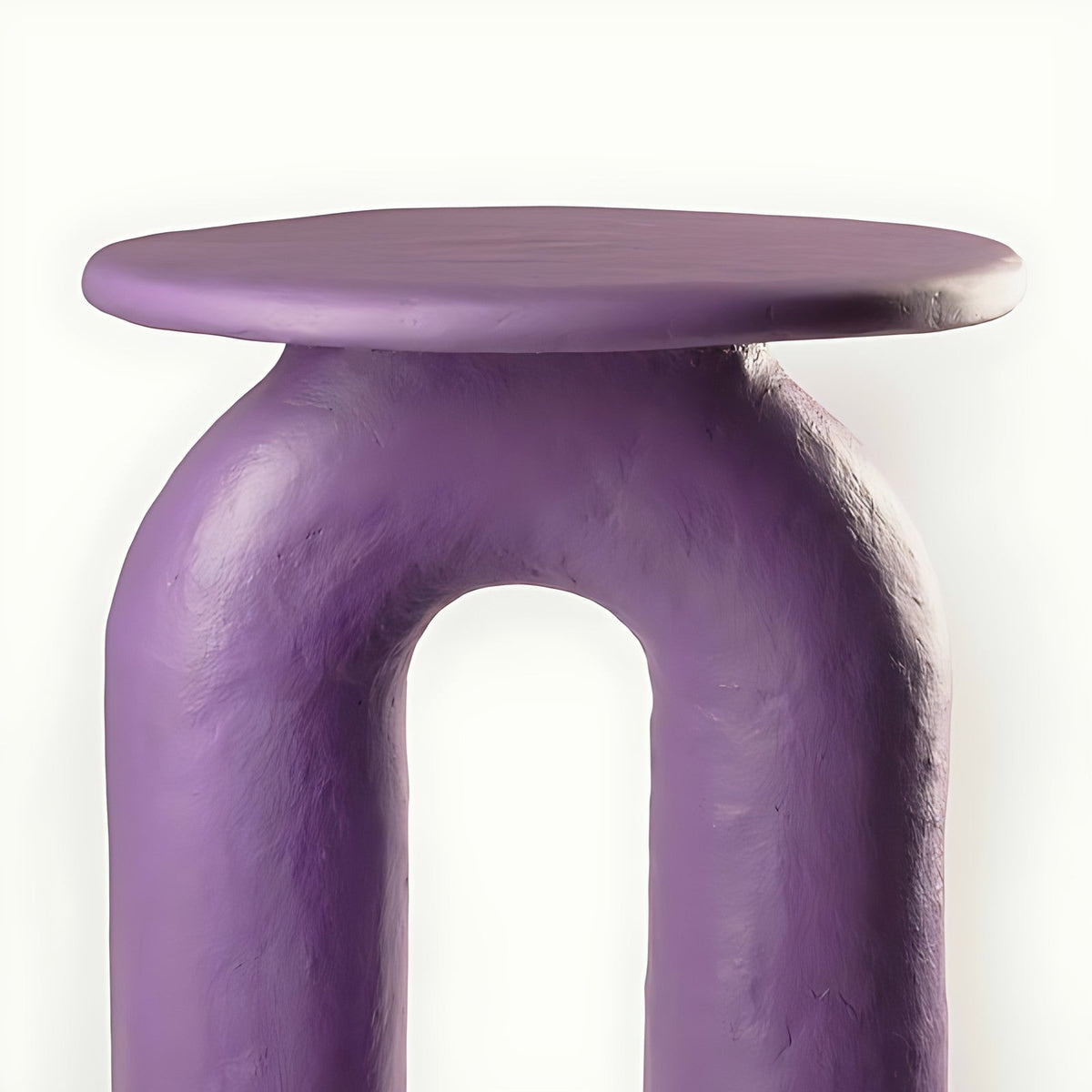 Violet Papier Mâché Sculptural End Table by Kazuri, photo 3 of 4